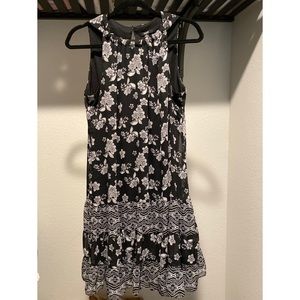 MSK black and white floral short sleeve dress size 12